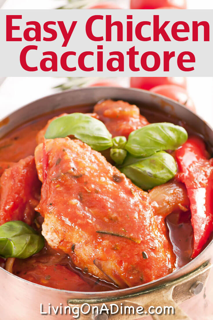 This easy chicken cacciatore recipe is a tasty Italian dish that is quick and easy to make! A traditional family favorite that will leave everyone asking for more!
