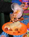 Eating Halloween Food with Gloves
