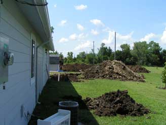 Excavation for the Septic System from the back of the house
