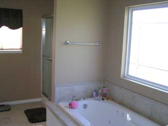 Master bathroom looking West