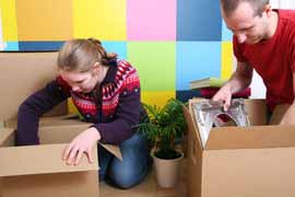 People oing through boxes and eliminating clutter!