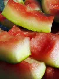 Leftover Watermelon Rinds make great  make watermelon pickles