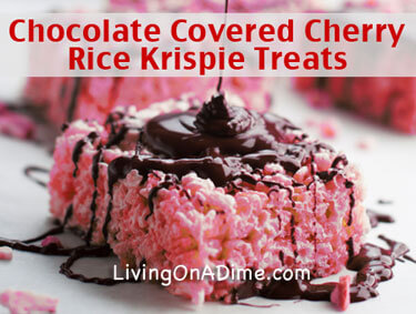 Chocolate Covered Cherry Rice Krispie Treats Recipe