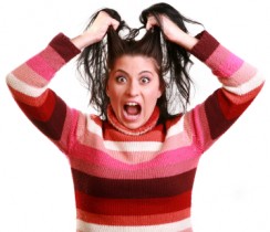 lady pulling hair how to get organized