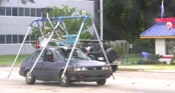 swingset on car