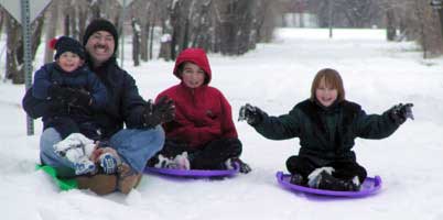 sledding snow sledding with the kids