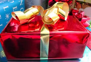 wrapped-gift wrapped christmas present - gift wrap