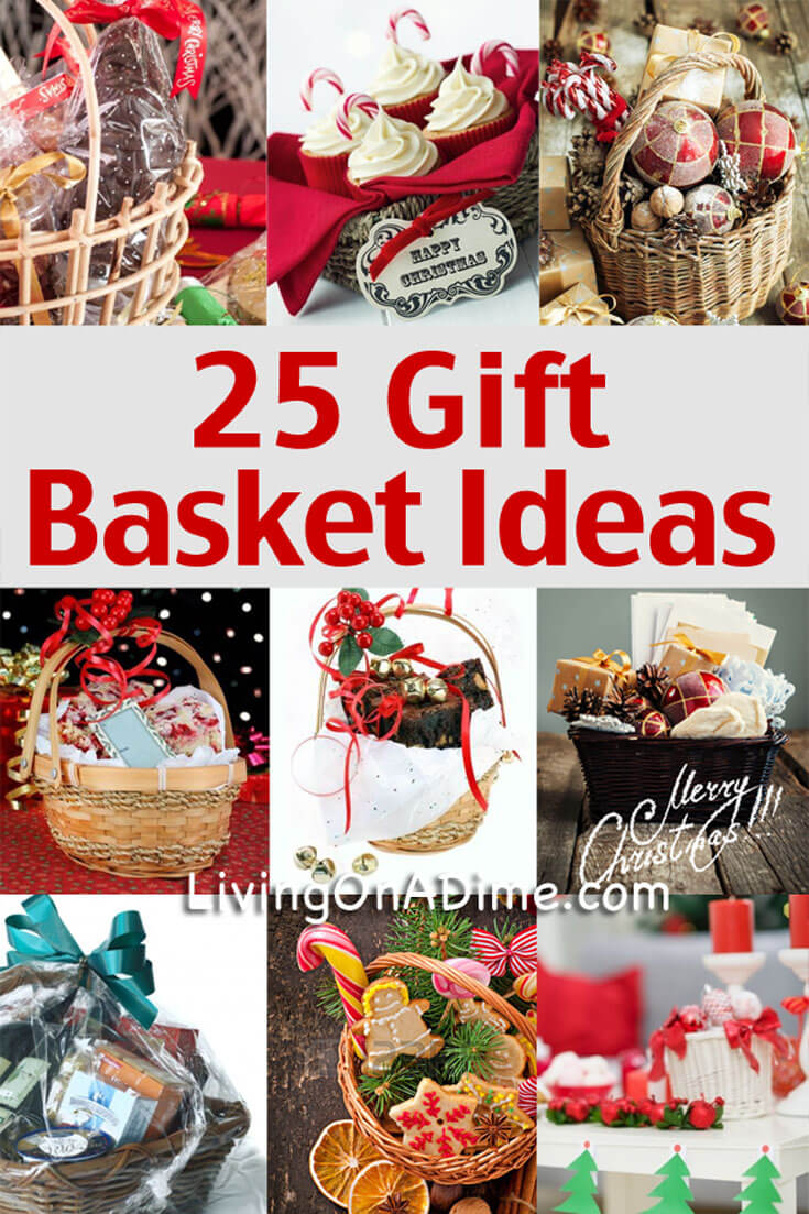 These 25 easy gift basket ideas are an inexpensive and tasteful way to make great holiday gift baskets. You'll find tips, specific themes and some easy jar mix recipes for great and inexpensive gifts!