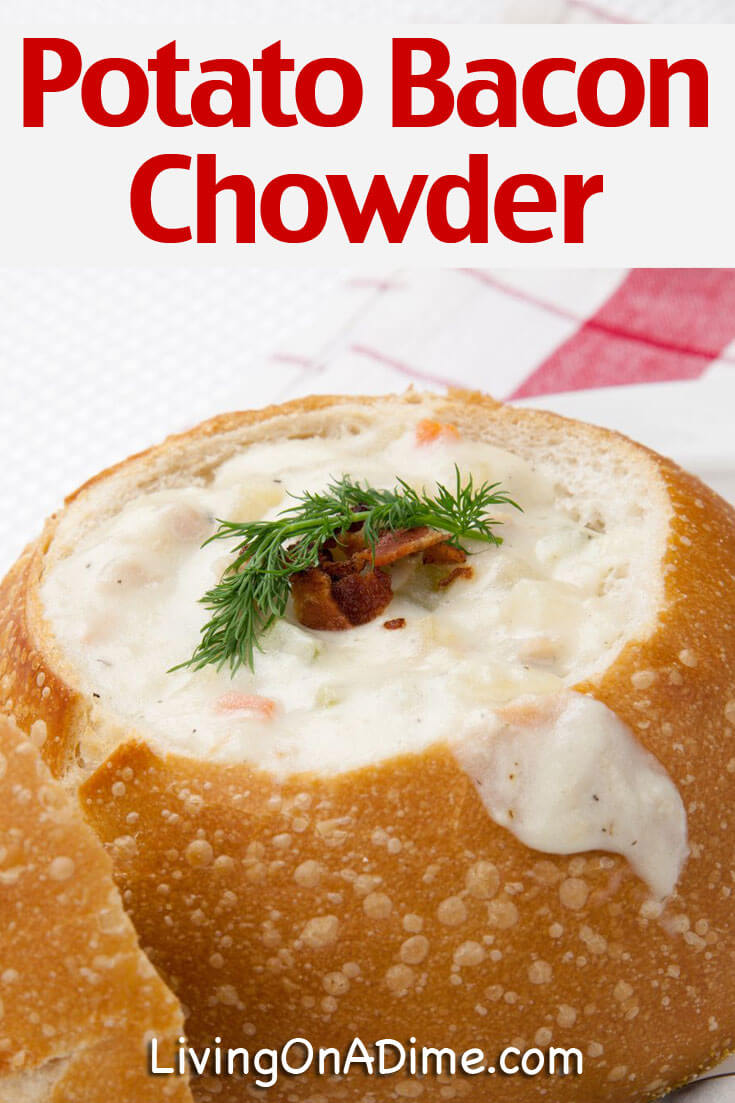 This potato bacon chowder soup recipe makes a hearty and delicious soup that is perfect for cool winter days!