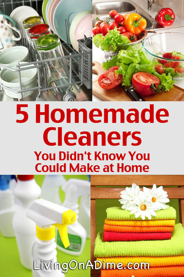 You can save a lot making easy homemade cleaners instead of buying the store bought kind. Here are 5 easy homemade cleaners recipes you didn't know you could make at home, most of which only use 3-5 ingredients you already have in your kitchen! Click here for the recipes!