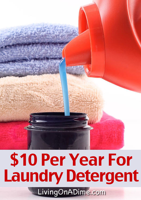I didn’t know that making your own laundry detergent (soap) was so quick, easy and inexpensive. I love this homemade laundry detergent recipe! The best part is it works great in in both regular and HE washing machines and is just $10 per YEAR!!!! That’s incredible!