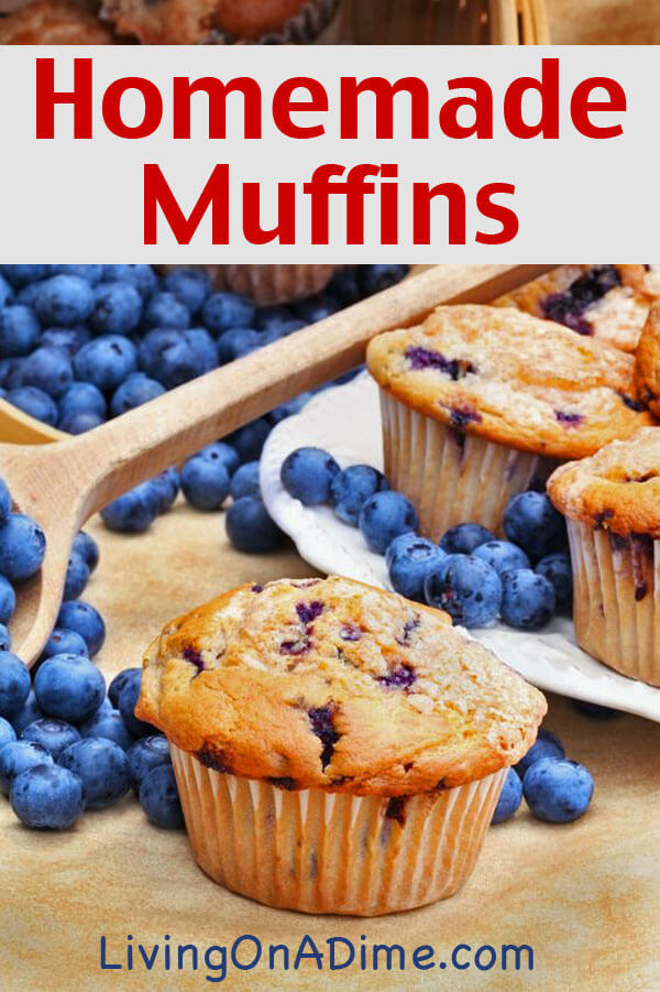 Here are lots of easy muffin recipes along with tips and add-ins to make your homemade muffins extra yummy! You'll find basic muffin recipe, a bran muffin recipe, oatmeal muffins, fruit muffins and lots more! Homemade muffins are super easy to make and these muffin recipes will give you lots of easy options for an easy snack or a delicious addition to any meal!