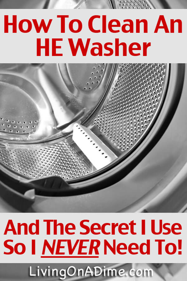 Here's how to clean a front load HE washer. Many people experience disgusting mold but I don't. Here's the secret trick I use so I never have to clean mine!