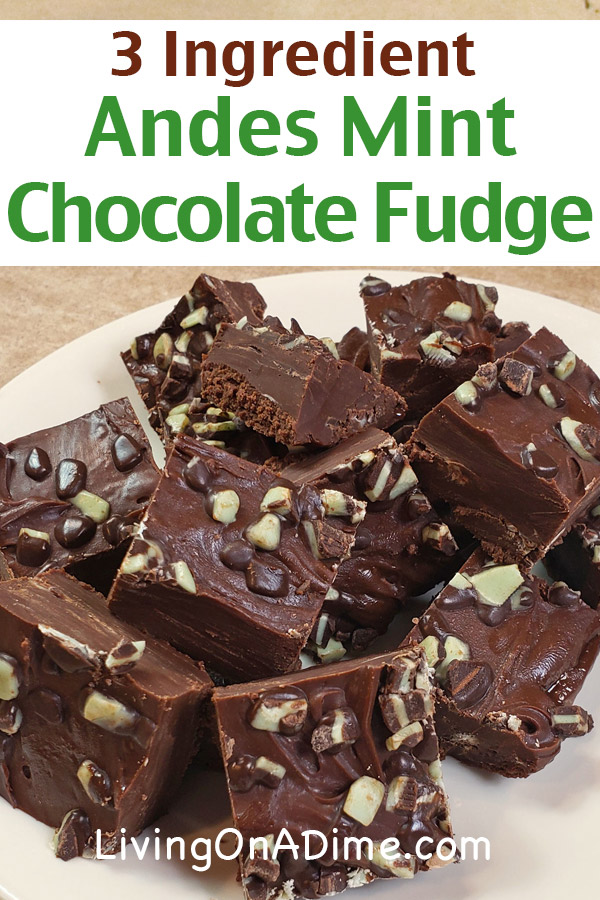 This 3 ingredient mint chocolate fudge recipe using Andes mints or other mind candies makes a super delicious Christmas Candy!