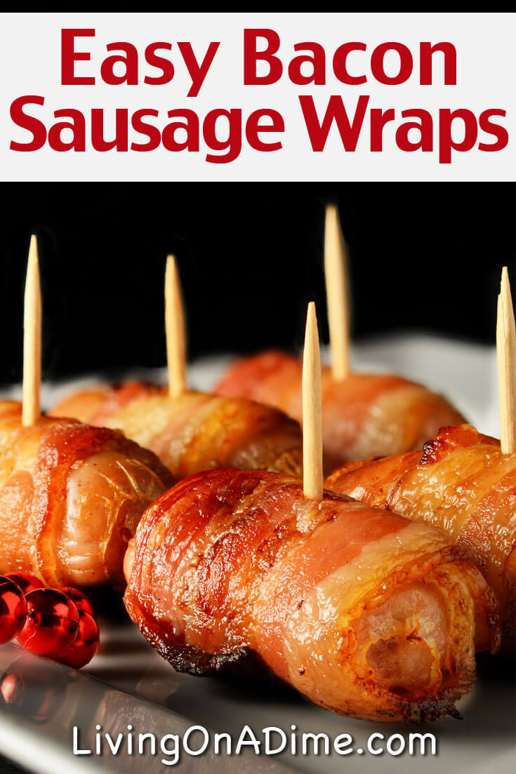 This easy bacon sausage wraps recipe makes a tasty make ahead breakfast item, which is great for Christmas or whenever you need fast, easy breakfast foods. They're also great for parties and other get-togethers.
