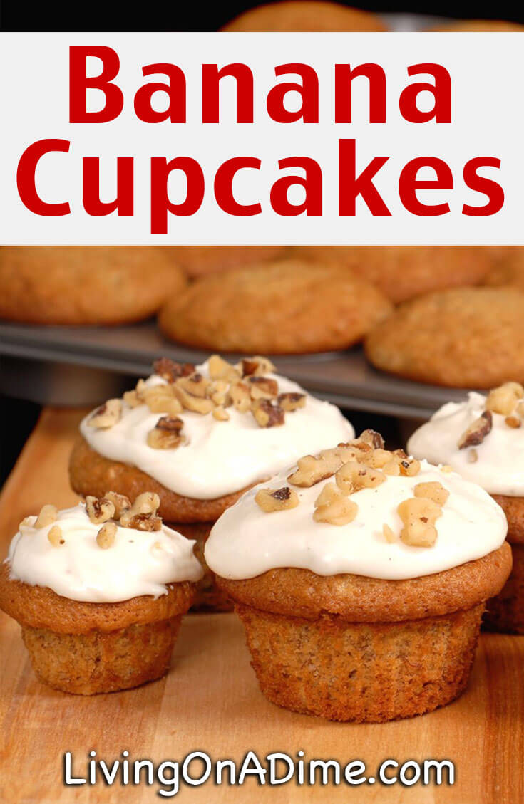 Banana Cupcakes Recipe with Buttercream Frosting