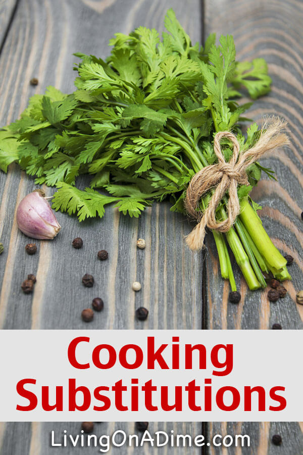 Cooking Substitutions And Equivalents