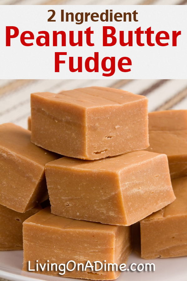 Easy 2 Ingredient Peanut Butter Fudge Recipe - Super Simple 2 Ingredient Recipes