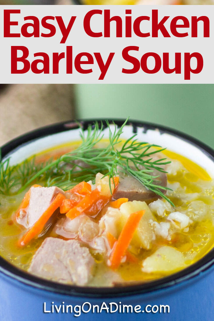 This easy chicken barley soup recipe is a classic comfort food recipe that makes a tasty and hearty soup that your family will love! It's a great way to use leftover chicken and is perfect for winter days.