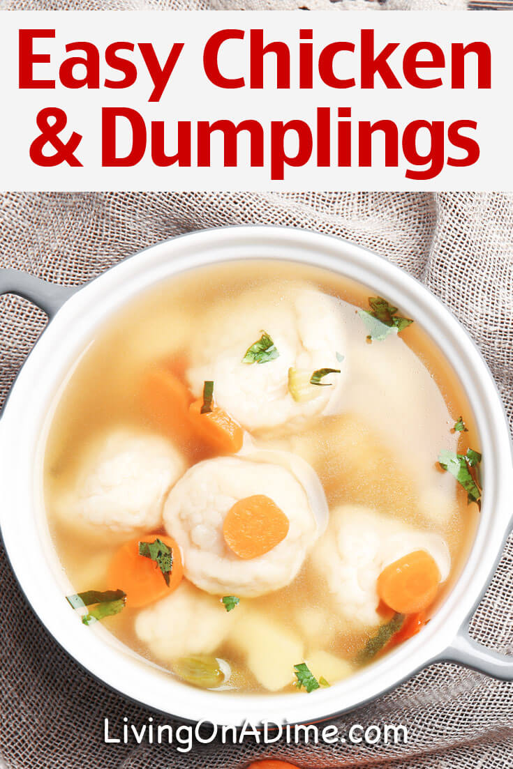 This easy chicken and dumplings recipe is an easy way to make chicken and dumplings like mom and grandma used to make! It's a perfect comfort food recipe that is quick and easy to make!