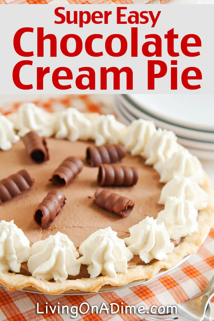 This easy chocolate cream pie recipe makes a super smooth and creamy pie your family and guests are sure to love! It's quick and easy and a great pie to bring to parties and get-togethers!