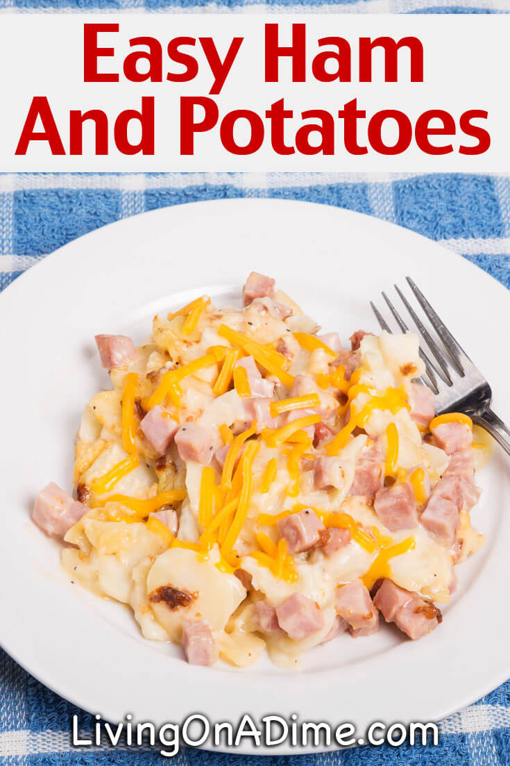 This easy ham and potatoes recipe makes a tasty one dish meal that's quick and easy to make. This is a hearty classic favorite comfort food that's sure to please!