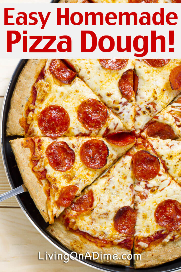 This homemade pizza dough recipe makes it easy to make tasty pizza dough at home. We also have recipes to top off your homemade pizza with your favorite pizza toppings! If you like making freezer meals, this homemade pizza dough is a great option, as you can make it ahead of time and freeze for up to 6 months! Get this and lots of other freezer meal recipes and ideas for making freezer meals simpler here!