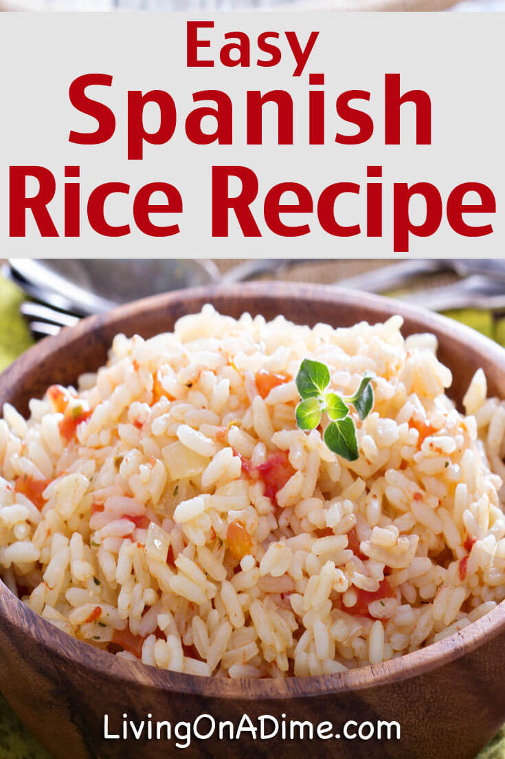 This Easy Spanish Rice Recipe makes a nice side dish to go with enchiladas and other Mexican food favorites. You can also serve it with Refried Beans for a complete meal!