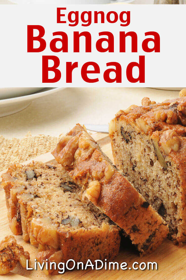 This eggnog banana bread recipe is a delicious way to use leftover eggnog and gives your banana bread a little extra kick!