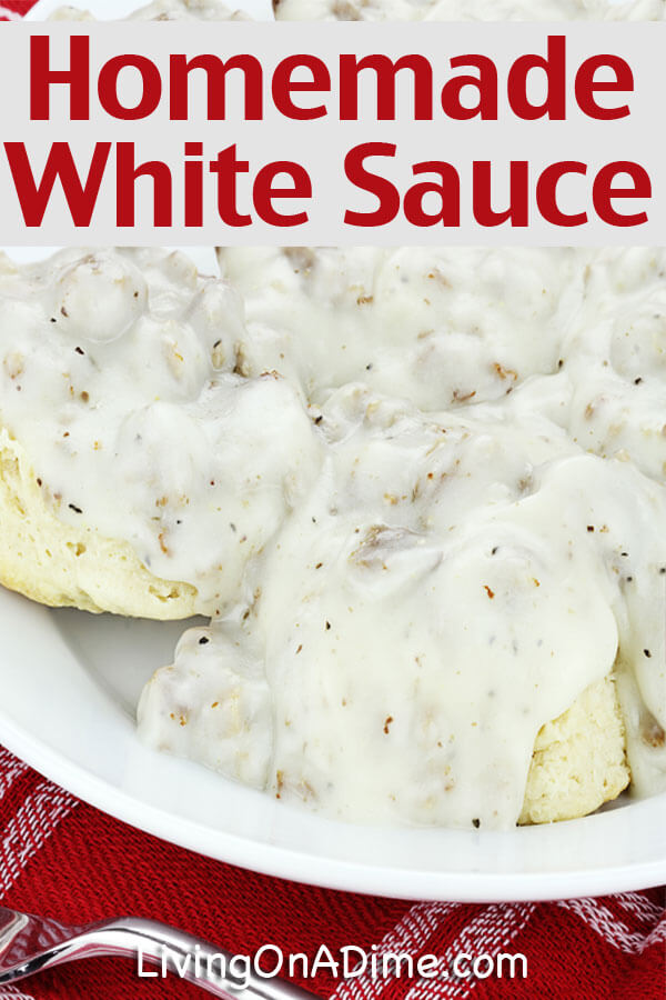 This homemade white sauce recipe is super easy to make and is useful for enhancing all kinds of meals. This white sauce is easily adaptable for various recipes and we have included easy dinner recipes and tips for great ways to use the white sauce! White sauce and white gravy are essentially the same thing, so you can use it for biscuits and gravy or as a sauce for many main dish and breakfast recipes. Read on to find some easy meal ideas you can make with it!