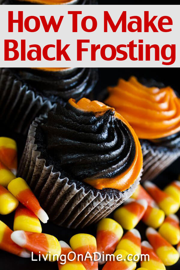 Did you know that black frosting is easier to make if you start with chocolate frosting? Click here for an easy way to make good tasting black frosting!