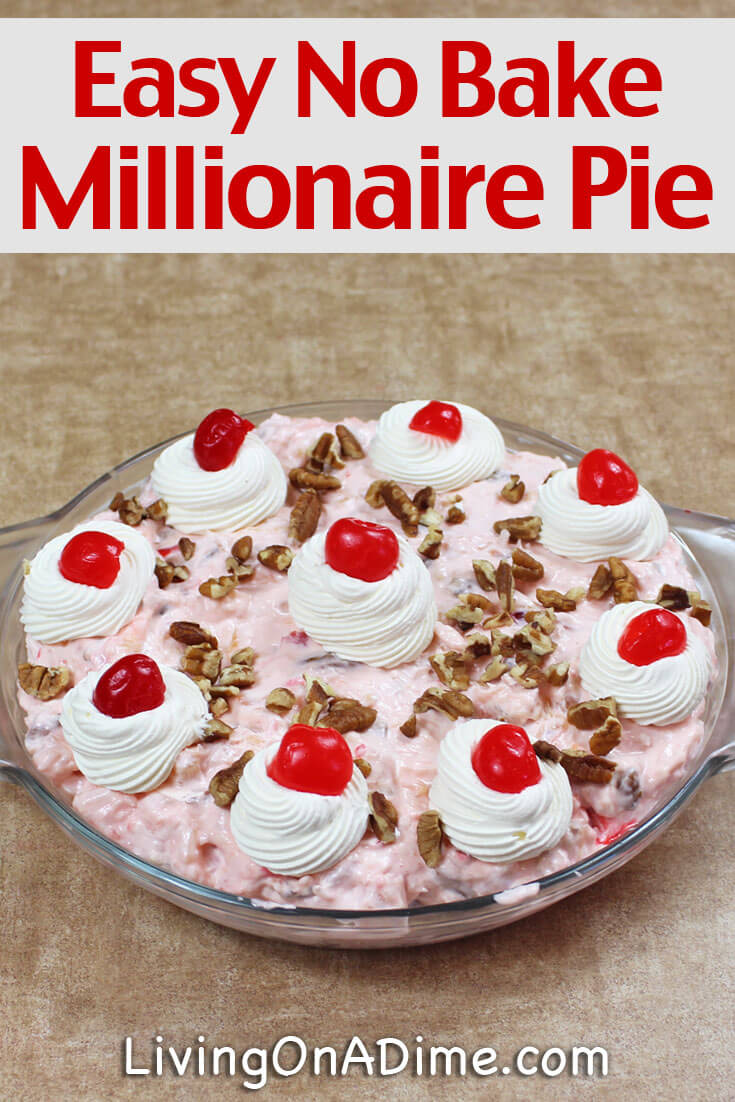 This Millionaire Pie recipe is from the 1950's and has been a HUGE hit for years!! Once you make this, you will never turn back to a plain pie! To say it is divine is an understatement! My grandmother used to make this all the time and it was ALWAYS the first dessert gone!