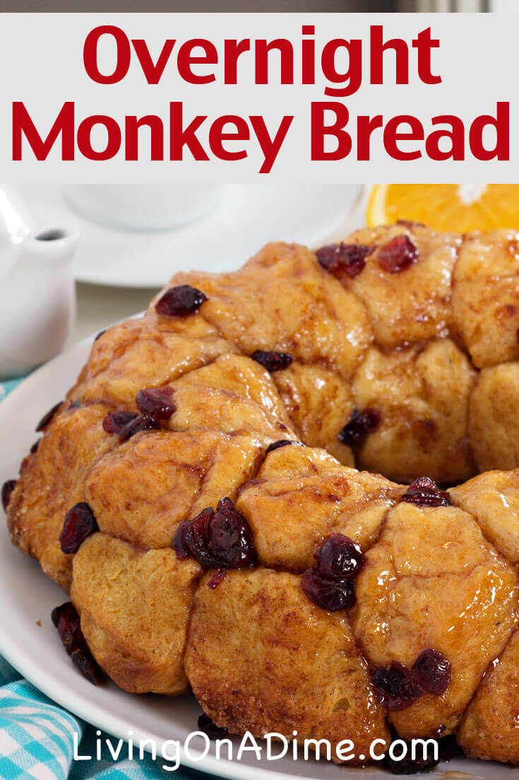 This overnight monkey bread recipe, also called bubble bread, is an easy yet tasty make ahead breakfast for Christmas morning! So easy and the kids will love it! The best part is it costs about 50 cents to make with homemade bread!