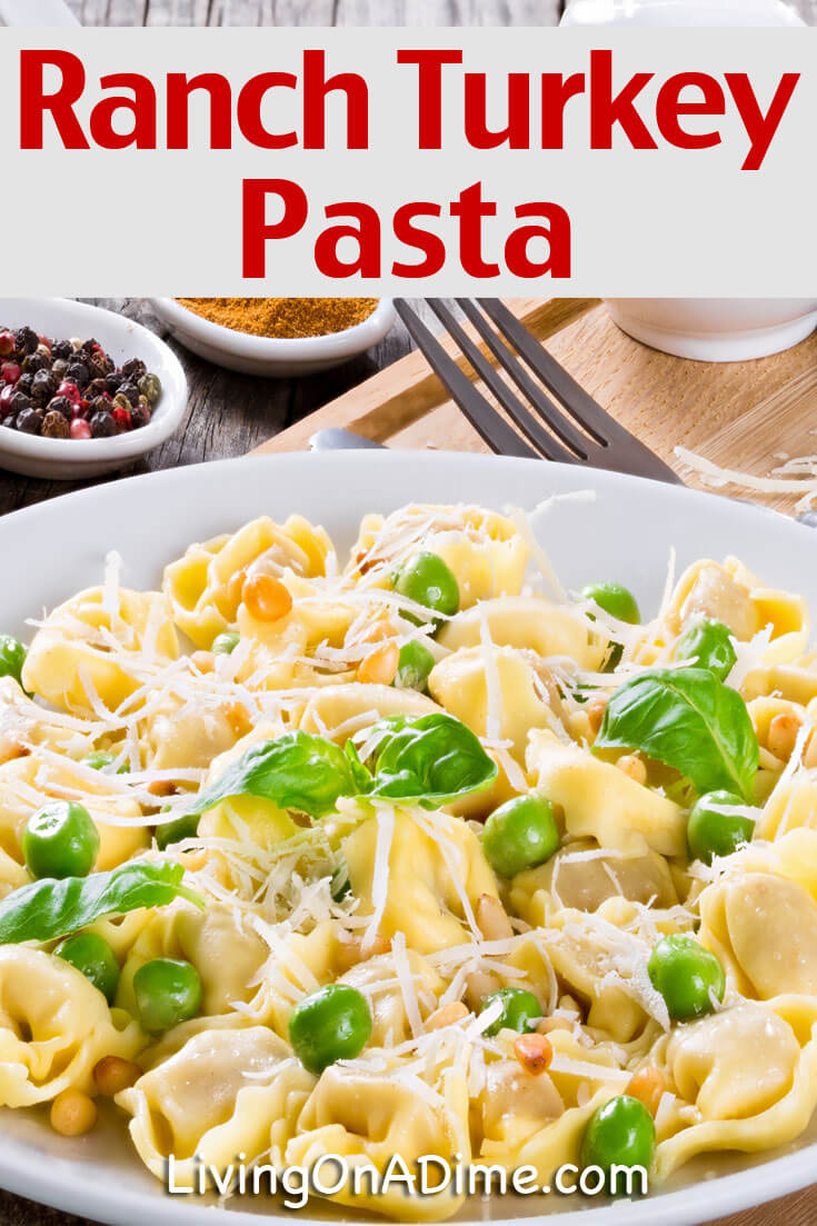 This ranch turkey pasta recipe is a quick and easy main dish recipe you can make to use some of your leftover holiday turkey. It is so fast you make it in less time than it takes to boil the pasta.