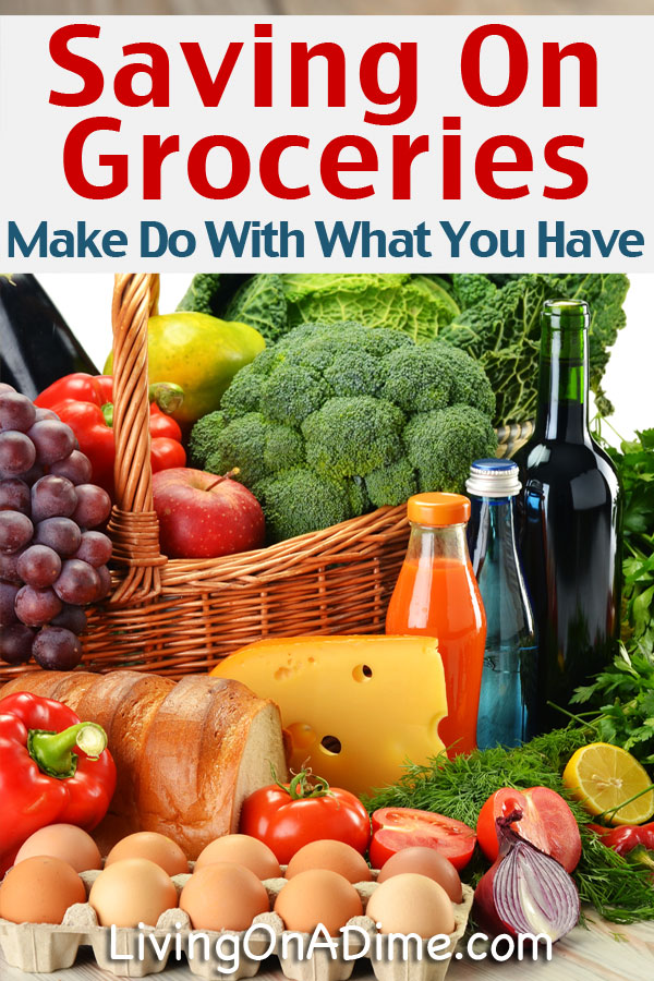 Many readers ask, How do I save at the grocery store? Part of saving on groceries is learning to make do with what you have on hand so you spend less time going to the store and so that you waste less. Here are some easy tips and examples for saving money on groceries before you leave home!