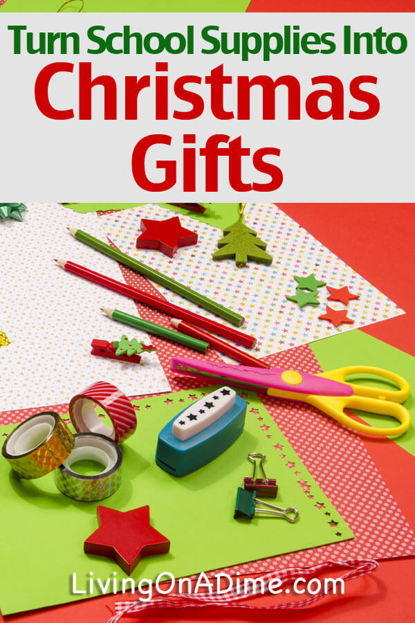 Here's a great idea! Grab some extra school supplies and use them for art boxes and other Christmas gifts!