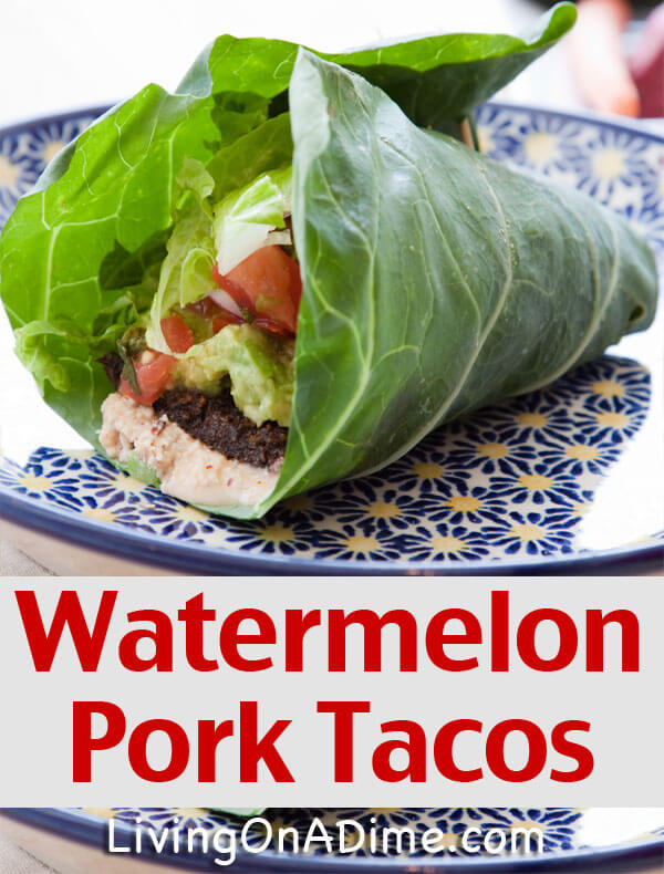 Watermelon Pork Tacos Recipe - Living on a Dime