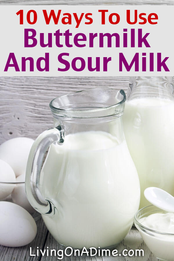 Here are 10 easy ways to use buttermilk and sour milk so you don't waste it. There are also lots of tips about using buttermilk if you get it on sale and a link to a homemade buttermilk recipe.
