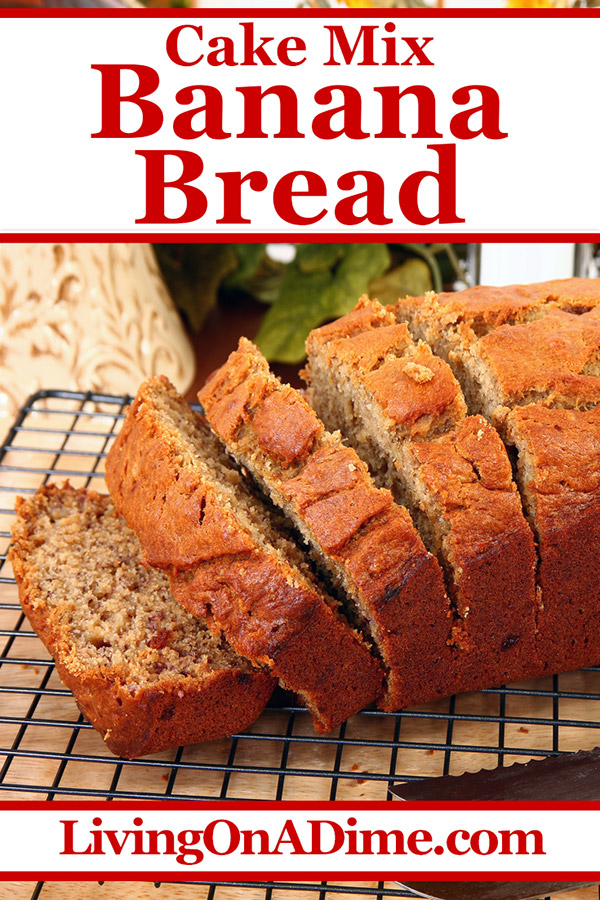 If you're craving banana bread, try this easy banana bread cake mix recipe! Requiring just 5 minutes prep time and less than an hour to bake, it's a quick and easy way to have banana bread fast!