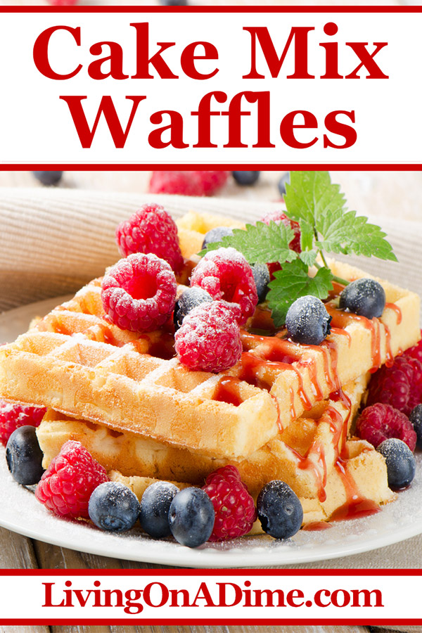 This waffles recipe is a quick and easy cake mix recipe you can use to make waffles fast! Found a great deal on cake mixes? This recipe is a great way to use them!