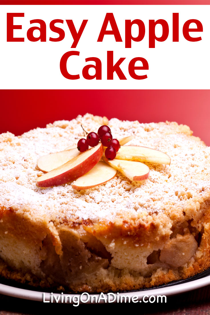 This easy apple cake recipe makes a great snack cake that reminds you of grandma's house! It is similar to a coffee cake, with a yummy apple flavor and makes a good cake for fall! It's a great way to use extra fresh apples. Try it to bring some warm fuzzy feelings to your family.