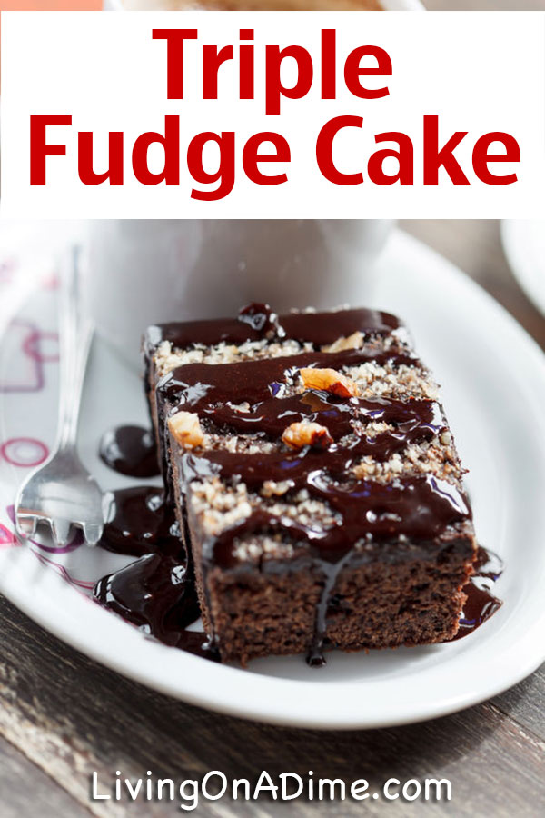 Easy Eggless Triple Fudge Cake Recipe