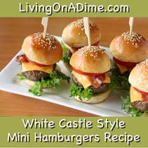 Menu-Mini Burgers Mini Hamburgers Recipe - White Castle Copycat