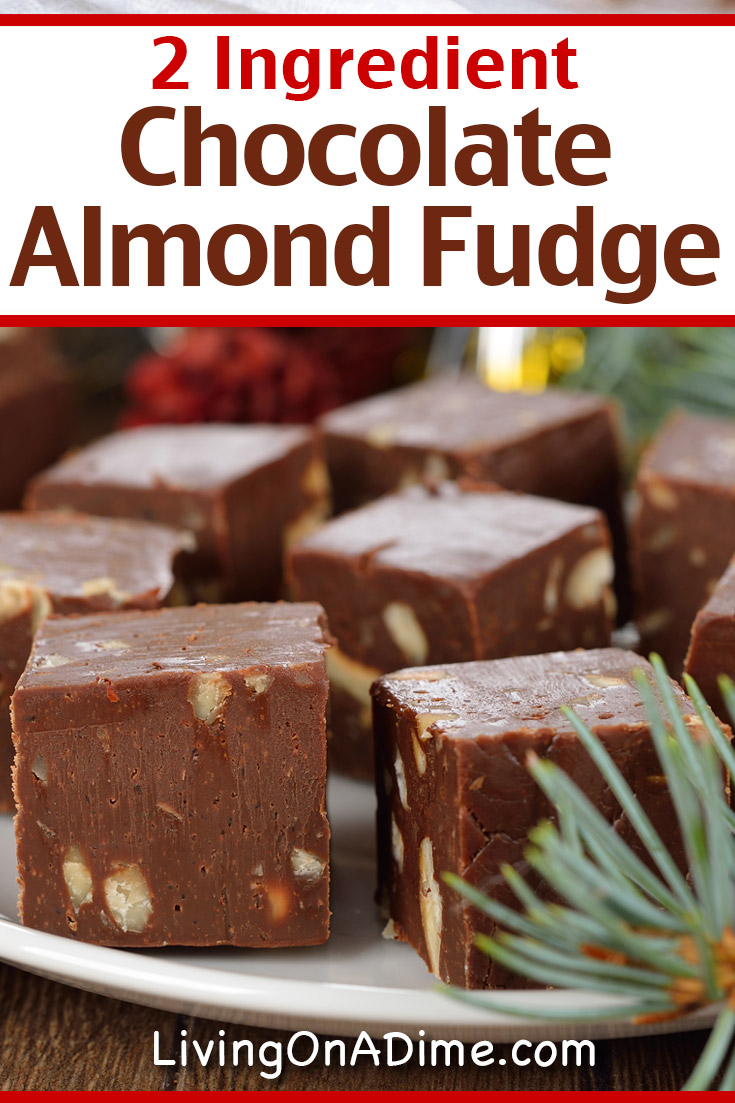 This 2 ingredient chocolate almond fudge recipe super delicious! How can you go wrong with decadent fudge with the delicious taste of dreamy dark chocolate and salted almond butter! Bring this Christmas Candy to a family get-together or holiday party and they will think you worked all day perfecting it! Find this and lots more easy Christmas candy recipes with 2 ingredients here!