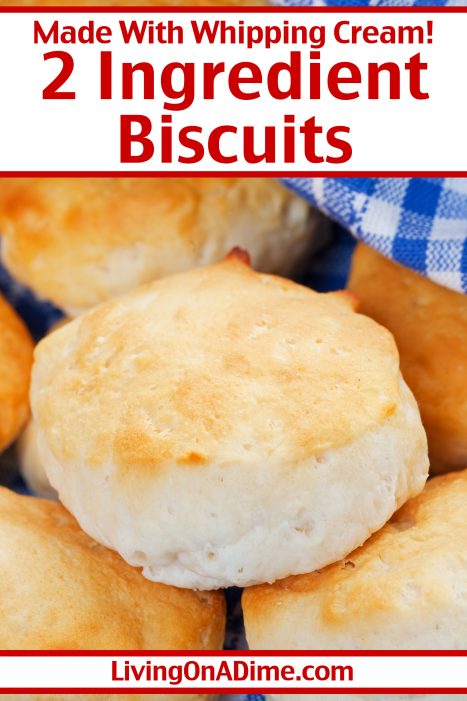 This easy 2 ingredient biscuits recipe uses heavy whipping cream to make delicious and fluffy biscuits your family is sure to love. They take just a few minutes to make and are super easy! They're perfect for breakfast and they make a nice side to go with your favorite quick and easy dinner!