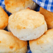 This easy 2 ingredient biscuits recipe uses heavy whipping cream to make delicious and fluffy biscuits your family is sure to love. They take just a few minutes to make and are super easy! They're perfect for breakfast and they make a nice side to go with your favorite quick and easy dinner!