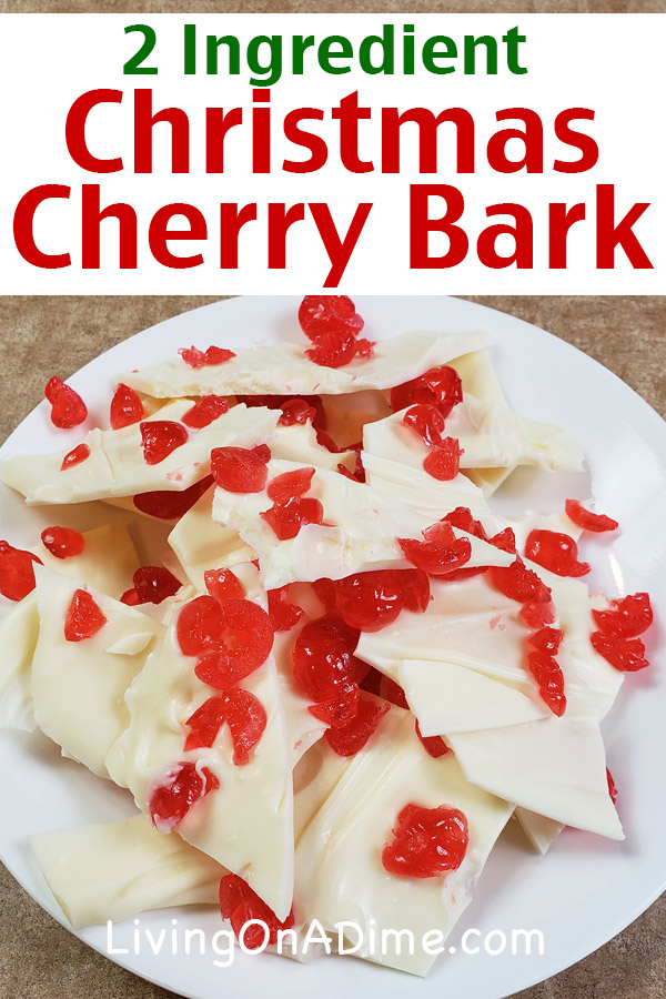 Cherry Bark is another Christmas candy recipe that is super tasty and easy to make, with just 2 ingredients! For a little variety, you can also easily make tasty variations with almonds, chocolate and more! Find this and lots more easy Christmas candy recipes with 2 ingredients here!