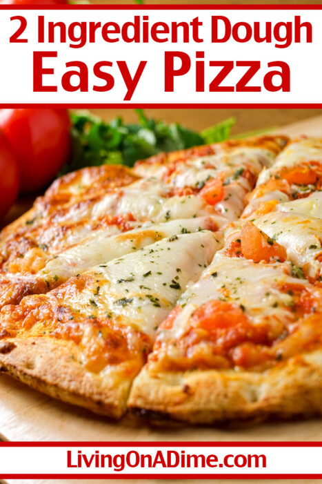 You can make this easy homemade pizza starting with the 2 ingredient dough recipe above and save a lot of money instead of buying pizza out. It's quick and easy to make in less time than going to pick up a store pizza. Customize with your choice of toppings for a fresh homemade meal your family will love!