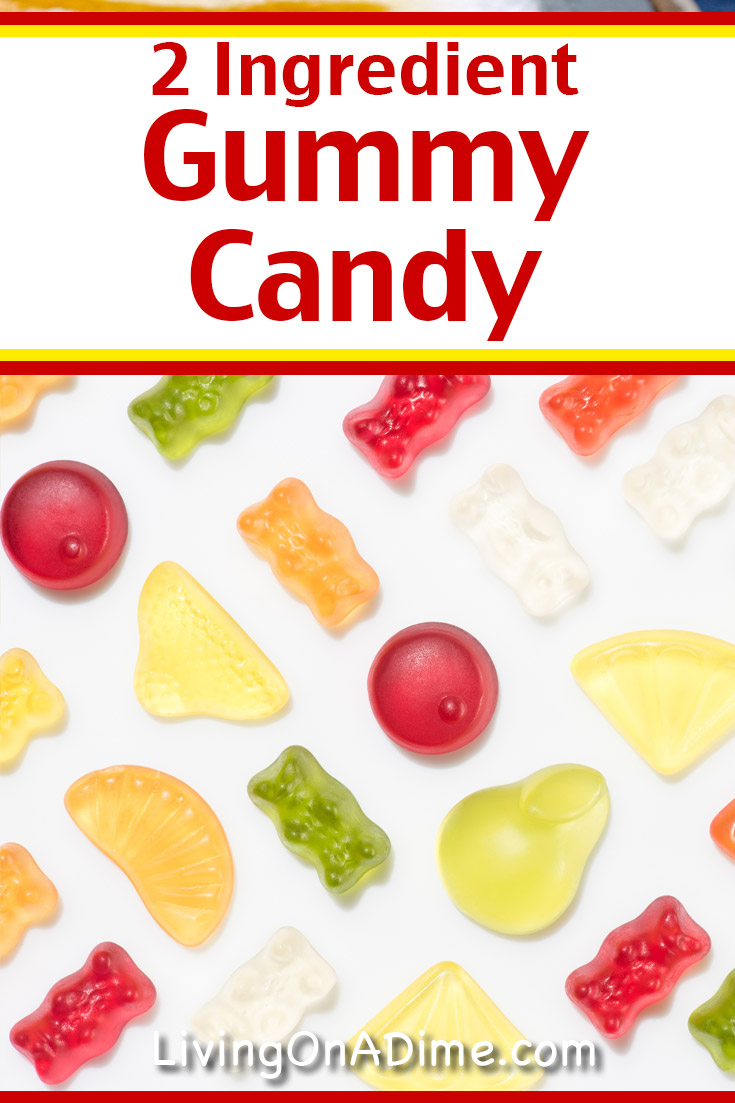 This 2 ingredient gummy candy recipe makes tasty fruity gelatin candies that the gummy candy lover in your family is sure to love! Find this and lots more easy Christmas candy recipes with 2 ingredients here!