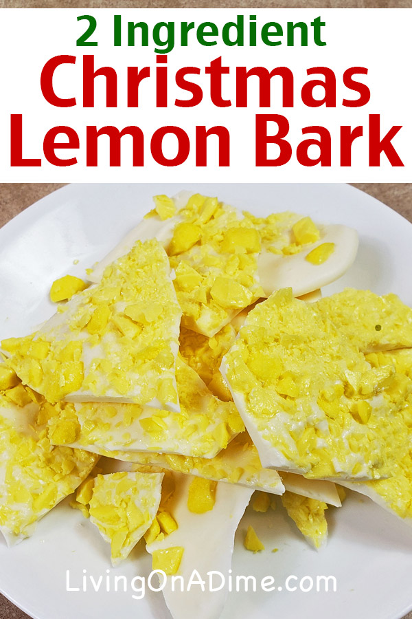 This easy lemon bark recipe makes another Christmas candy recipe that is super tasty and easy to make, with just 2 ingredients! The crunchy texture and tangy flavor of the lemon drops combined with the smooth and creamy almond bark make a wonderful combination of tastes and textures you're sure to love! Find this and lots more easy Christmas candy recipes with 2 ingredients here!